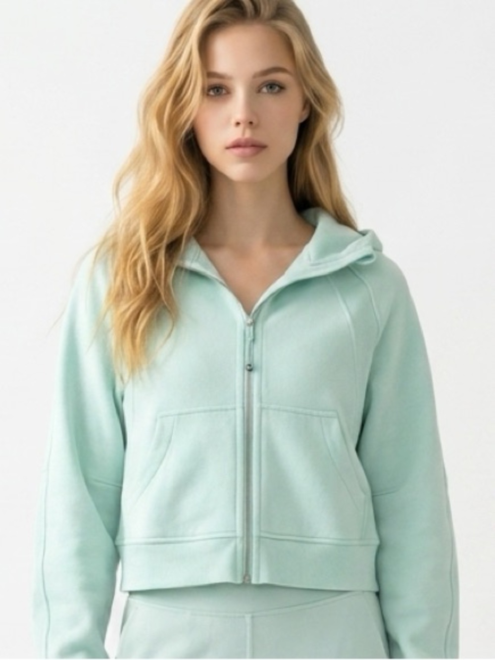 lululemon athletica Cropped Scuba Mint Zip Hoodie
